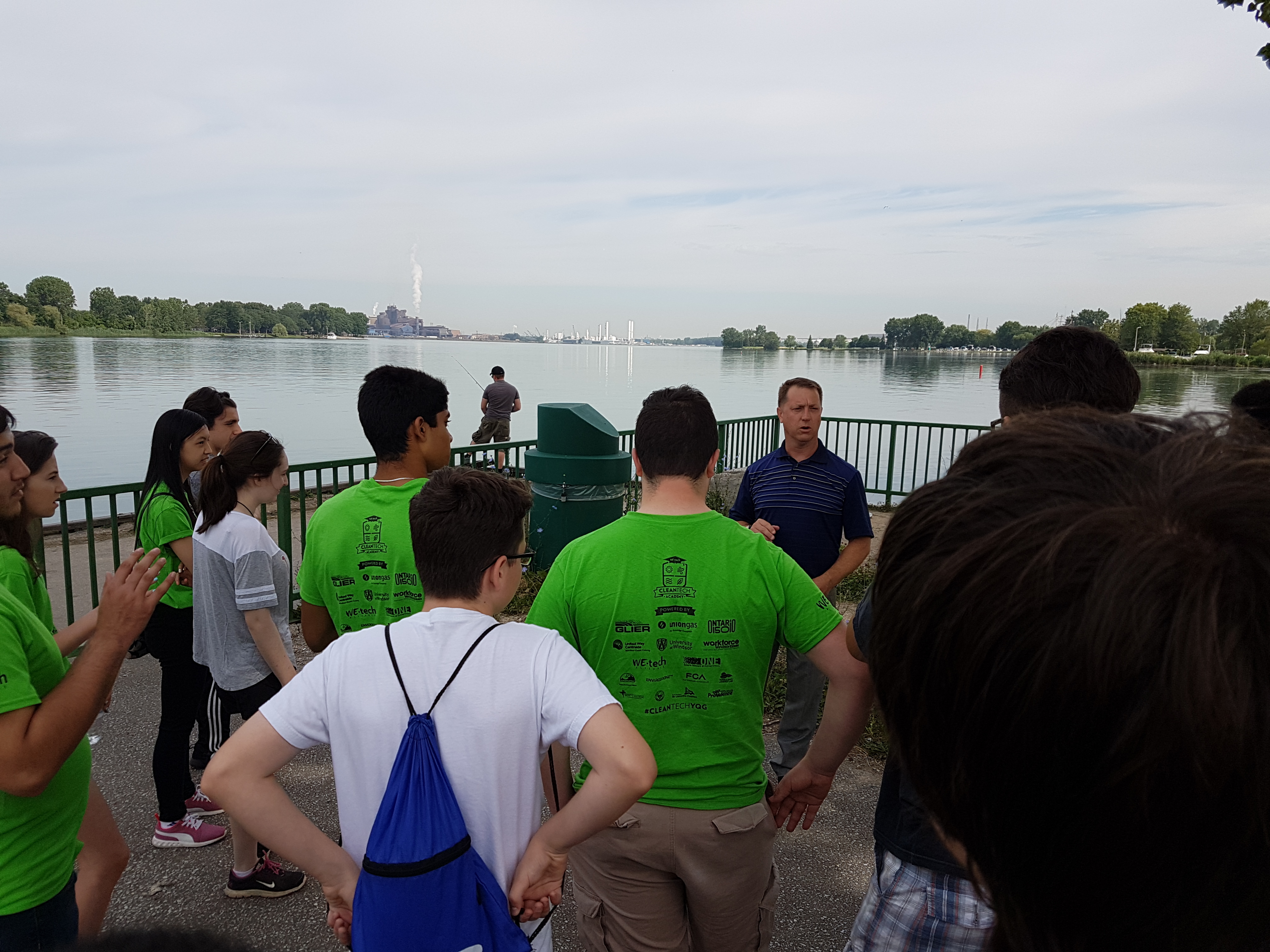 CleanTech Academy students near the river at FREC