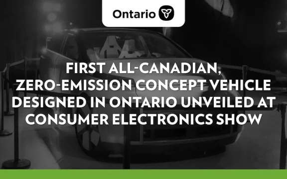 First All-Canadian, Zero-Emission Concept Vehicle Designed in Ontario Unveiled at Consumer Electronics Show